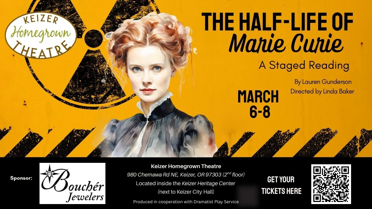 Keizer Homegrown Theatre - 2026 Season Graphic - Brown curtain with stage lights shining on KHT Logo and "2026 Season"