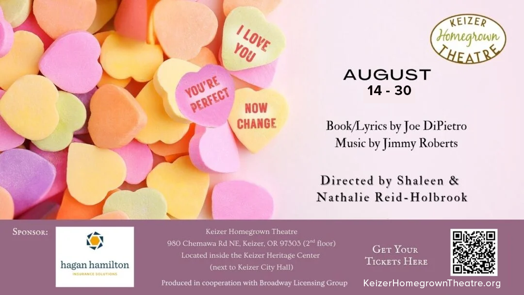 KHT Presents - I love you, You're perfect, Now Change on August 7-23 - Book/Lyrics by Joe DiPietro, Music by Jimmy Roberts, Directed by Shaleen & Nathalie Reid Holbrook