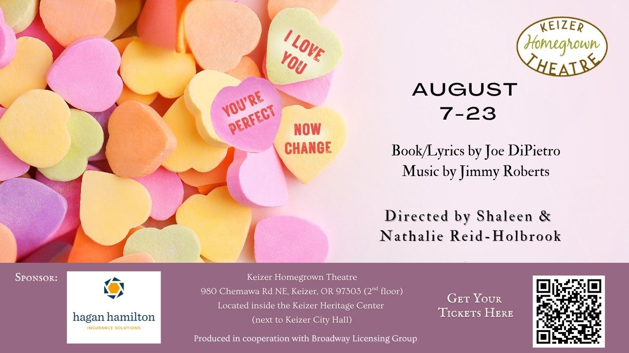 KHT Presents - I love you, You're perfect, Now Change on August 7-23 - Book/Lyrics by Joe DiPietro, Music by Jimmy Roberts, Directed by Shaleen & Nathalie Reid Holbrook